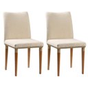 Ver imagem 2 de Kit 2 Cadeiras Bouclê e Pés em Madeira Maciça Isa