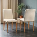 Ver imagem 4 de Kit 2 Cadeiras Bouclê e Pés em Madeira Maciça Isa