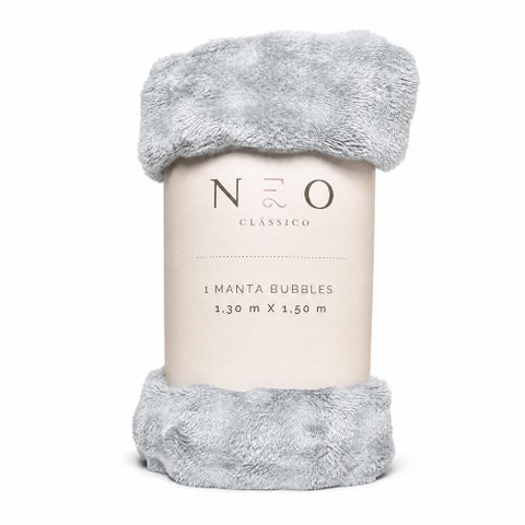 Manta Peseira para Cama Sofá Antialérgica Neo Bubbles Cinza 1,30x1,50m - Camesa