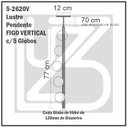 Ver imagem 6 de Lustre Vertical Figo Preto - 5 Globos Esfera de Vidro Âmbar