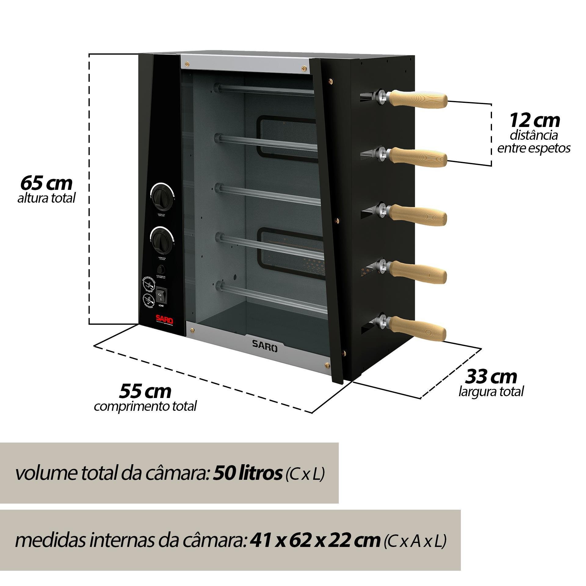 Chrglp Assador Rotativo de 5 Espetos a Gas Glp - 4