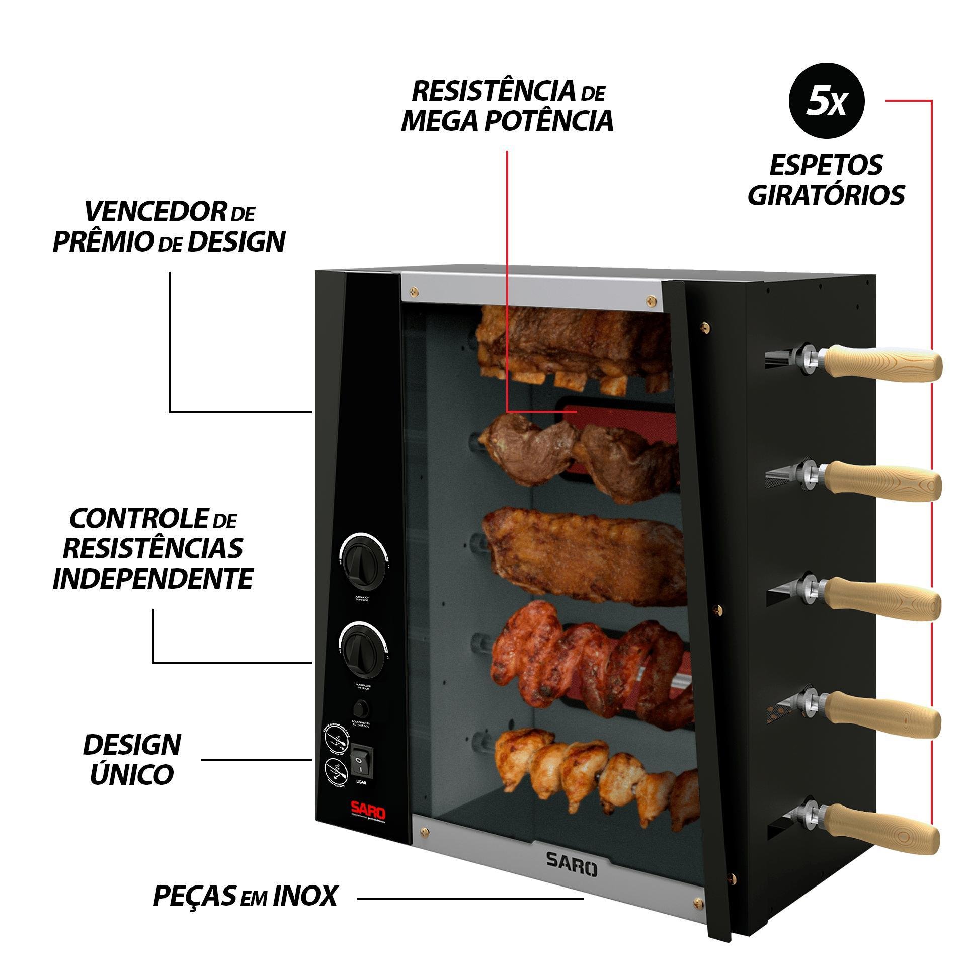 Chrglp Assador Rotativo de 5 Espetos a Gas Glp - 3