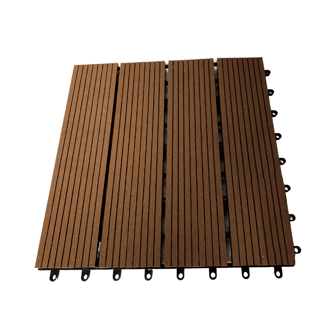 Deck Modular em WPC 30X30 Cor Ipê 1m ² (11 peças) Woopo