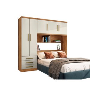 Guarda Roupa México C/ Cabeceira 5 Portas 3 Gvts Cedro/areia