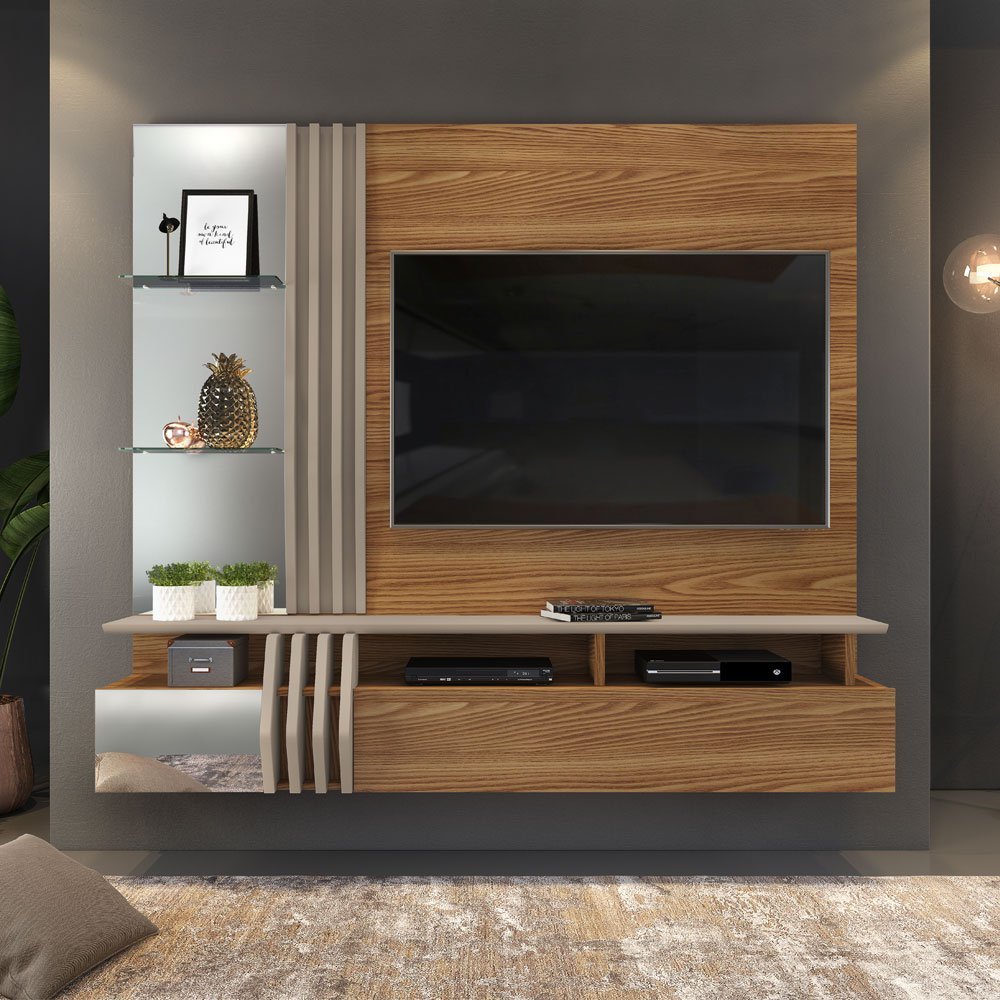 Painel Home Suspenso Bello TV 55 polegadas 100 MDF Dj Móveis ...