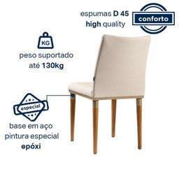 Kit 2 Cadeiras Bouclê e Pés em Madeira Maciça Isa - 6