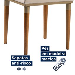 Kit 2 Cadeiras Bouclê e Pés em Madeira Maciça Isa - 8