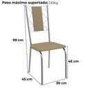 Ver imagem 2 de Kit 2 Cadeiras Cromada Sala Jantar 2c076cr Corino Kappesberg Capuccino