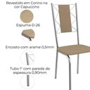 Ver imagem 3 de Kit 2 Cadeiras Cromada Sala Jantar 2c076cr Corino Kappesberg Capuccino