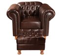 Ver imagem 2 de Poltrona Chesterfield com Puff Capitonê Luís Xv Marrom Café