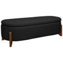 Ver imagem 1 de Puff Baú Organizador de Sapatos Thor para Cama de Casal Bouclé Cor Bege:preto