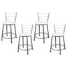 4 Banquetas Baixa para Cozinha Epoxi Cinza:branco - 1
