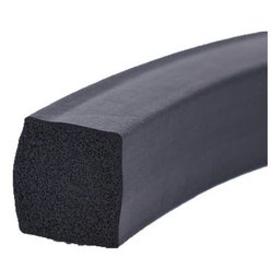 Perfil de Borracha Esponjoso Vedação Macio 38x38mm - 1m - 1