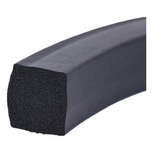 Perfil de Borracha Esponjoso Vedação Macio 38x38mm - 1m