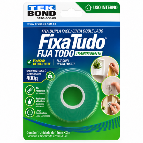 Fita Acr Dupla Face Int 12MMX2M Blister Tekbond