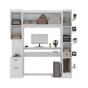 Ver imagem 6 de Escrivaninha Mesa Escritório com Armário 3 Portas 2 Gavetas Modulado Viena Espresso Móveis