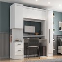 Ver imagem 1 de Escrivaninha Mesa Escritório com Armário 3 Portas 2 Gavetas Modulado Viena Espresso Móveis