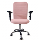 Ver imagem 2 de Cadeira Escritório Ergonômica Rosa Cromada Nr17 Apoio Lombar Giratória Couro Sintético