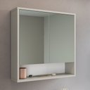 Ver imagem 1 de Armário Espelheira de Banheiro 60cm com 2 Portas 1 Nicho Bari Bege/Arenas