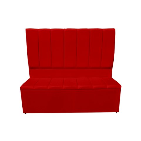 Kit Cabeceira e Recamier Baú para Cama Box Casal Queen:vermelho