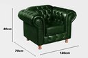 Ver imagem 3 de Conjunto 2 Poltronas Luis Xv Chesterfield Vintage Molas Ensacadas Verde