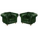 Ver imagem 1 de Conjunto 2 Poltronas Luis Xv Chesterfield Vintage Molas Ensacadas