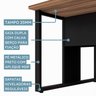 Mesa Escritório Estação Trabalho Plataforma Dupla Pé Quadro 90x120cm Espresso Móveis - 5