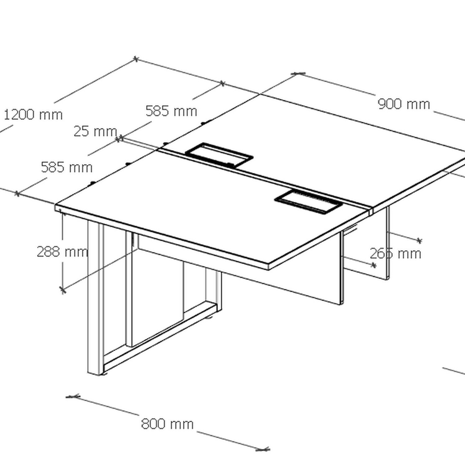 Lateral de Plataforma Dupla Acoplar Pé Quadro Espresso Móveis - 5