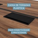 Ver imagem 3 de Mesa Escritório Estação Trabalho Plataforma Dupla Pé Painel 90x120cm Espresso Móveis