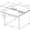 Ver imagem 4 de Mesa Escritório Estação Trabalho Plataforma Dupla Pé Painel 90x120cm Espresso Móveis