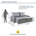 Ver imagem 3 de Sofá Cama Retrátil sem Caixa 200cm Paris