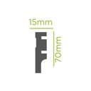 Ver imagem 3 de Rodapé 7cm Frisado Poliestireno 15mm 2,40 Metro Linear Branco Graddus