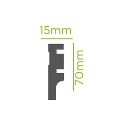 Rodapé de Poliestireno 7cm X 15mm Frisado 2,4 Metro Linear - 3