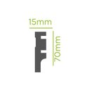 Ver imagem 3 de Rodapé de Poliestireno 7CMX15MM Frisado 2,4METRO Linear Branco Graddus