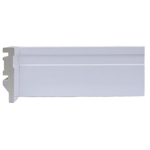 Rodapé 7cm Frisado Poliestireno 15mm 2,40 Metro Linear Branco Graddus