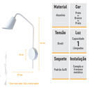Ver imagem 7 de Arandela de Parede New City C/ Plug e Interruptor - Branco