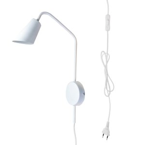 Arandela de Parede New City C/ Plug e Interruptor - Branco