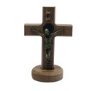 Ver imagem 3 de Crucifixo Cruz de Mesa e Parede Medalha de São Bento Madeira 12 Cm