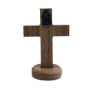 Ver imagem 7 de Crucifixo Cruz de Mesa e Parede Medalha de São Bento Madeira 12 Cm