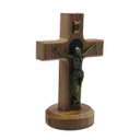 Ver imagem 5 de Crucifixo Cruz de Mesa e Parede Medalha de São Bento Madeira 12 Cm