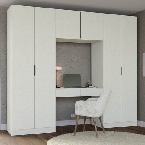 Guarda-Roupa Modulado 4 Peças com 6 Portas Orion CabeCasa MadeiraOriginals Bege