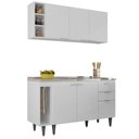 Ver imagem 1 de Armário de Cozinha CP08 com Pia 140cm Pérola Z34 Branco - Mpozenato