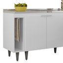 Ver imagem 6 de Armário de Cozinha CP08 com Pia 140cm Pérola Z34 Branco - Mpozenato