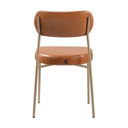 Kit 2 Cadeiras Sala de Jantar Couro Sintético Design Aço Carbono Lavinia - 4