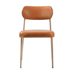 Kit 2 Cadeiras Sala de Jantar Couro Sintético Design Aço Carbono Lavinia - 6