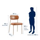 Ver imagem 3 de Kit 2 Cadeiras Sala de Jantar Couro Sintético Design Aço Carbono Lavinia