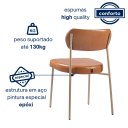 Ver imagem 5 de Kit 2 Cadeiras Sala de Jantar Couro Sintético Design Aço Carbono Lavinia