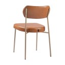 Ver imagem 7 de Kit 2 Cadeiras Sala de Jantar Couro Sintético Design Aço Carbono Lavinia Marrom/Champagne