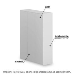 Guarda Roupa Infantil Wood com 3 Portas - Branco - 2