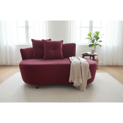 Namoradeira Sofá Feijão Suria 150cm Orgânica Suede Marsala